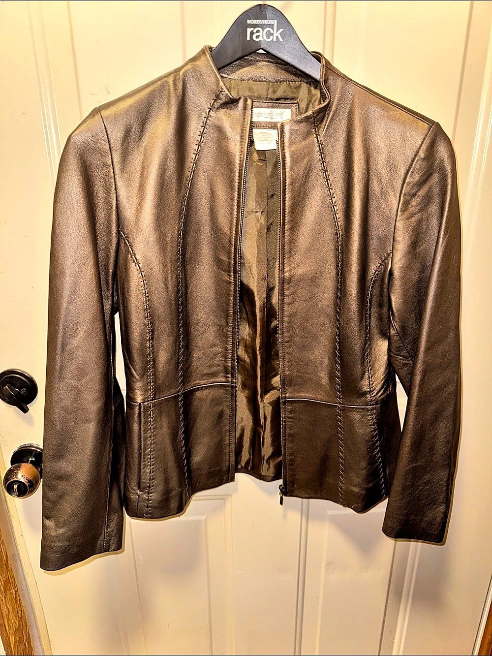 Coldwater Creek Women'Small Leather Jacket Brown Size Small
